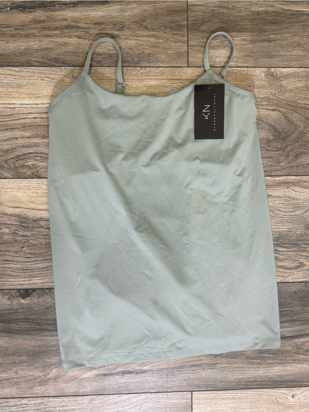 NY Collection Sage Green Stretch Camisole Top